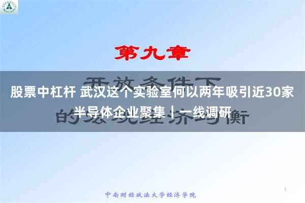 股票中杠杆 武汉这个实验室何以两年吸引近30家半导体企业聚集｜一线调研