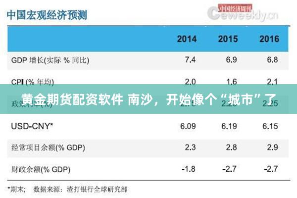 黄金期货配资软件 南沙，开始像个“城市”了