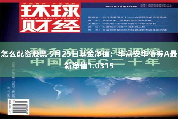 怎么配资股票 9月25日基金净值：华富安华债券A最新净值1.0315