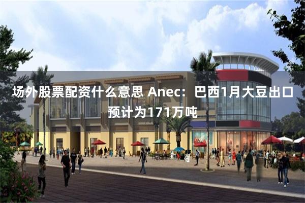 场外股票配资什么意思 Anec：巴西1月大豆出口预计为171万吨